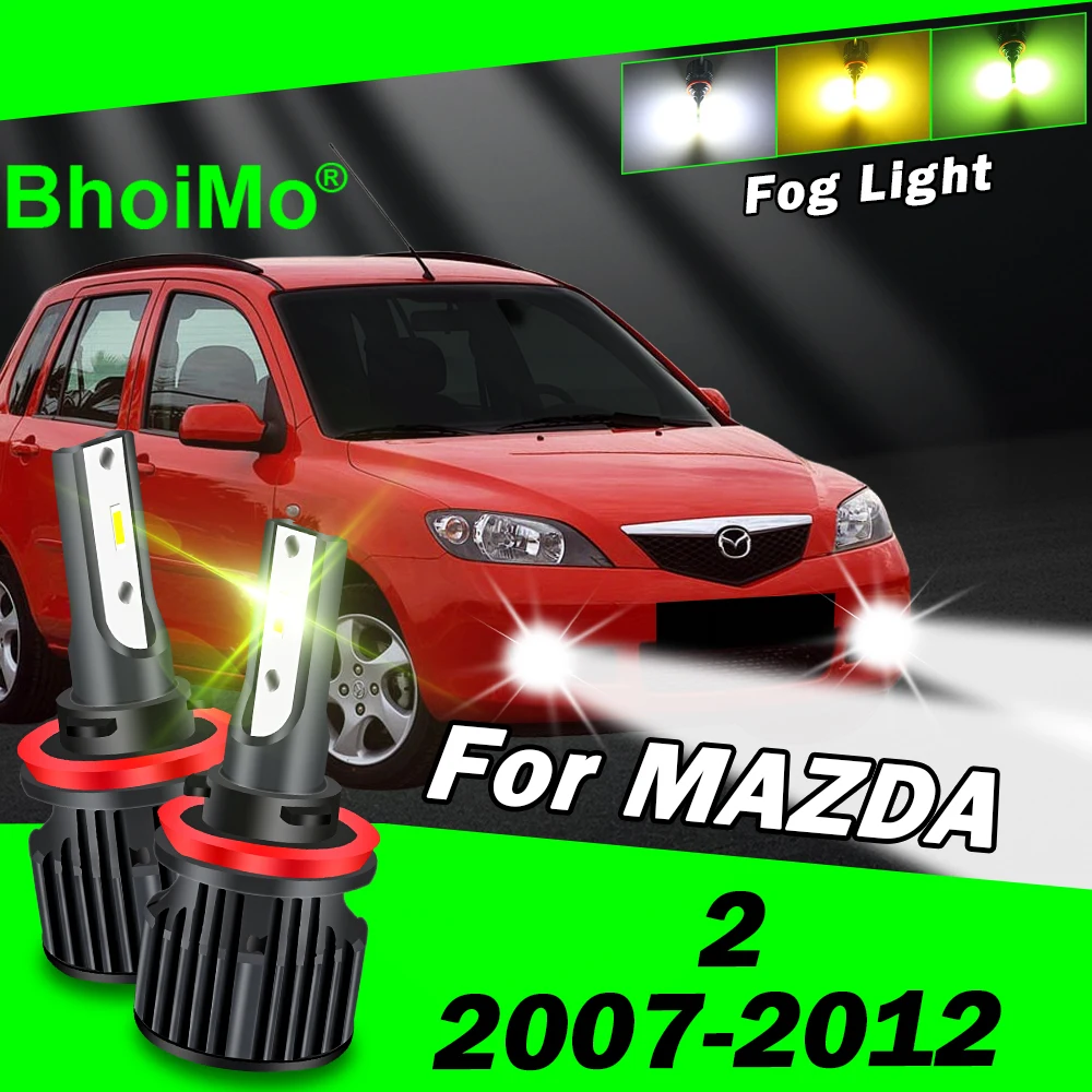 

BhoiMo For MAZDA 2 MAZDA2 Front Fog Light Lamp 2007 2008 2009 2010 2011 2012 Led Bulbs