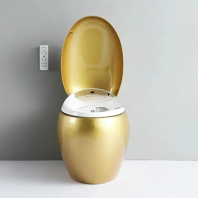 182 Personalized and creative golden egg-shaped toilet, no water preure limit, deodorant, automatic smart toilet
