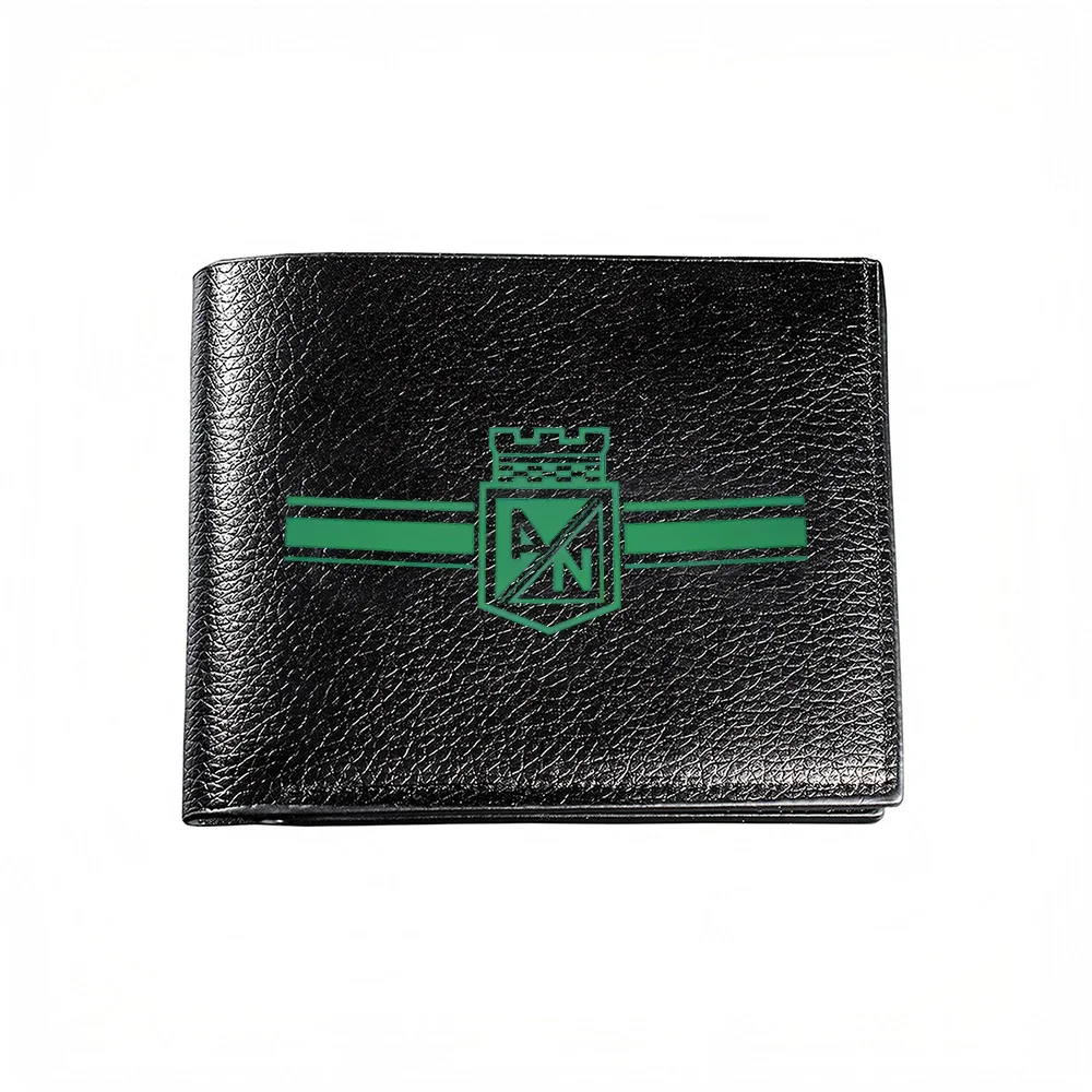 Green Crest And Stripe Design Men's Wallet Casual Business Fashion Card Holder With Elegant Shield Pattern