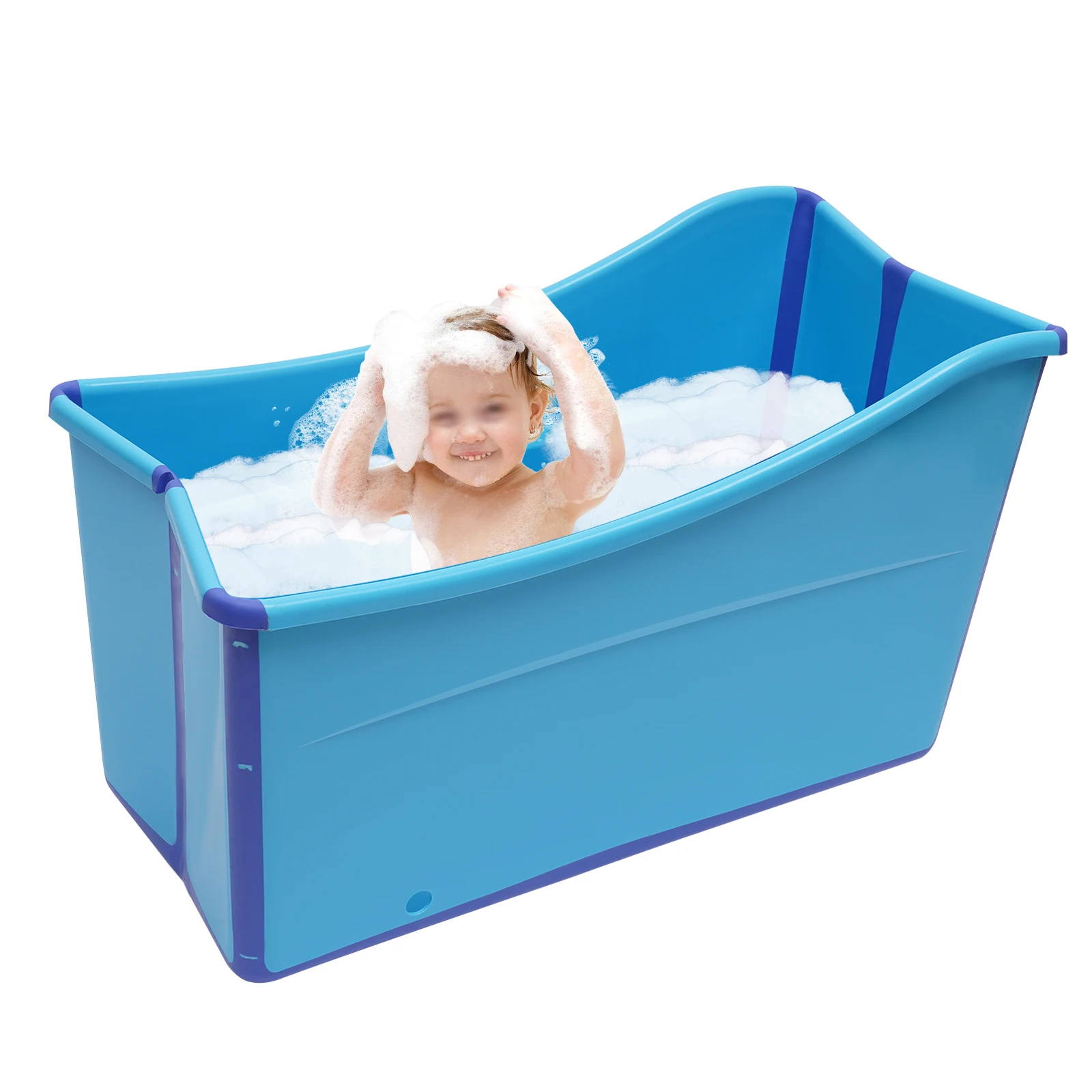 Foldable Bathtub Spa Bath Bucket, Portable Bathtub, Foldable ABS Soap Dish Water Bathtub for Adults Kids 87 * 46 * 56.5cm