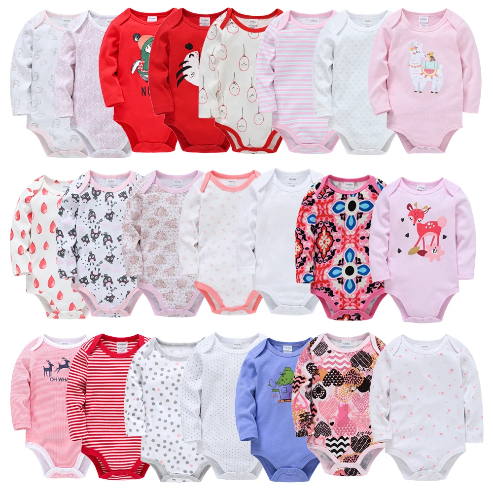Baby Girls Bodysuit Cotton Long Sleeve Breathable Jumpsuit Soft Newborn Body Suit Infant Cute Clothes Playsuit Sunsuit One-Piece