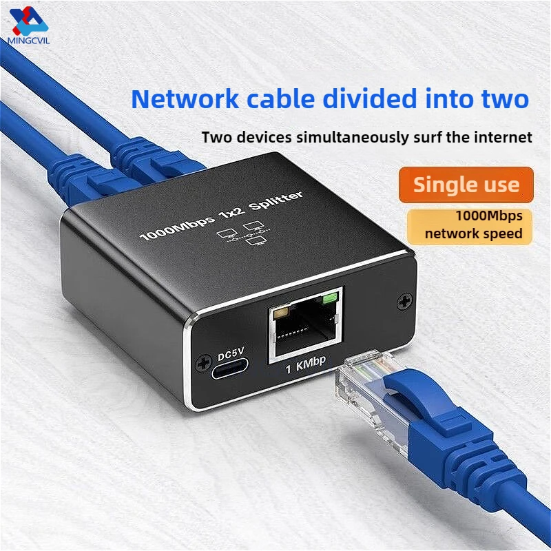 Gigabit ethernet switch rj45 divisor lan adaptador de extensão gigabit 1000mbps conector de rede 1to2 para pc portátil tv box roteador
