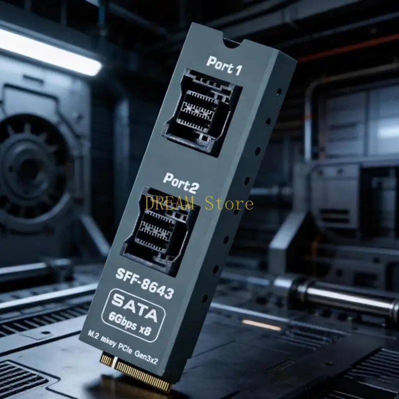 Internal Storage Board with SFF-8643 Pair, M.2 M-Key Host Adapter, Light, and Mounting Screw for Organized Drive Layouts and