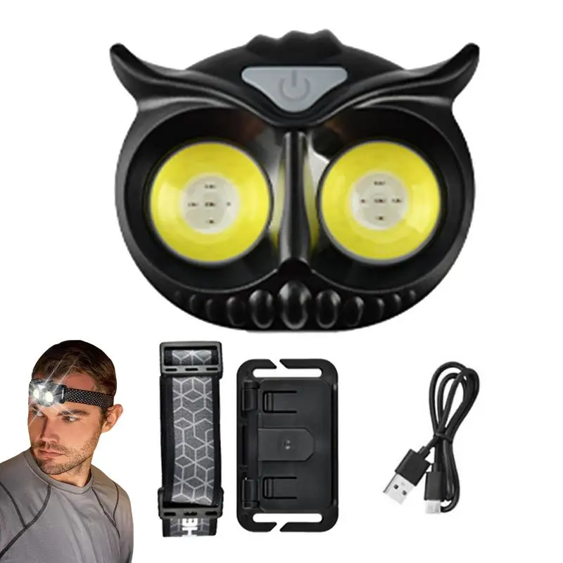 Head Lamp Camping Head Flashlight Lightweight Cartoon Owl Waterproof LED Head Lights Battery Powered Headlamp For Camping