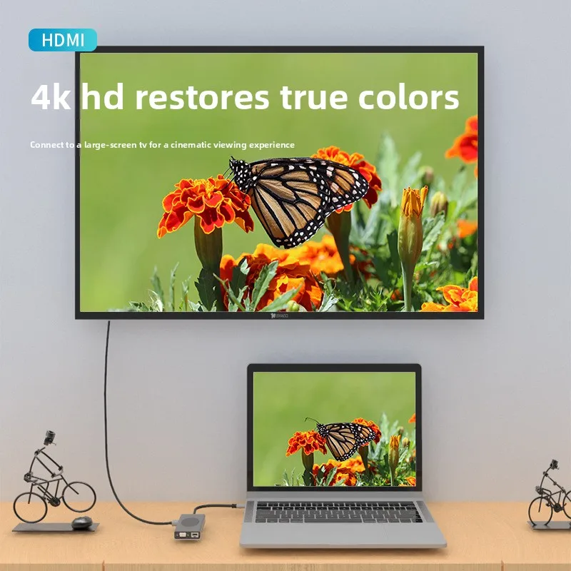 محطة إرساء USB C 13 في 1 مع HDMI 4K، شحن لاسلكي، محور USB 3.0، إيثرنت PD 100 وات لأجهزة الكمبيوتر المحمول والهاتف MacBook Dell HP