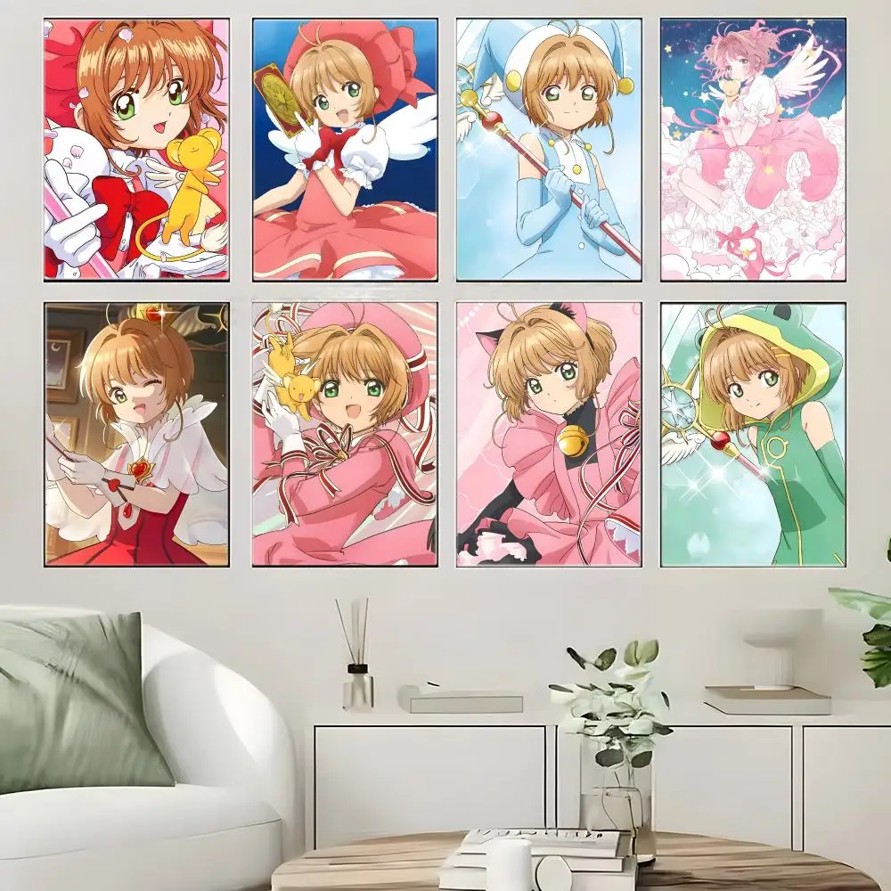 Animation C-Cardcaptor Sakura Poster  Self-adhesive Art Waterproof Paper Sticker Coffee House Bar Room Wall Decor
