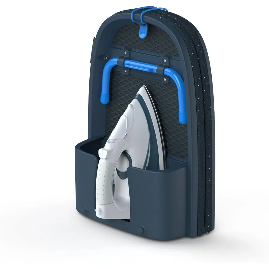 

Складная компактная настольная гладильная доска Pocket Plus, экономящая пространство, с железным держателем и настенным креплением, синий/черный