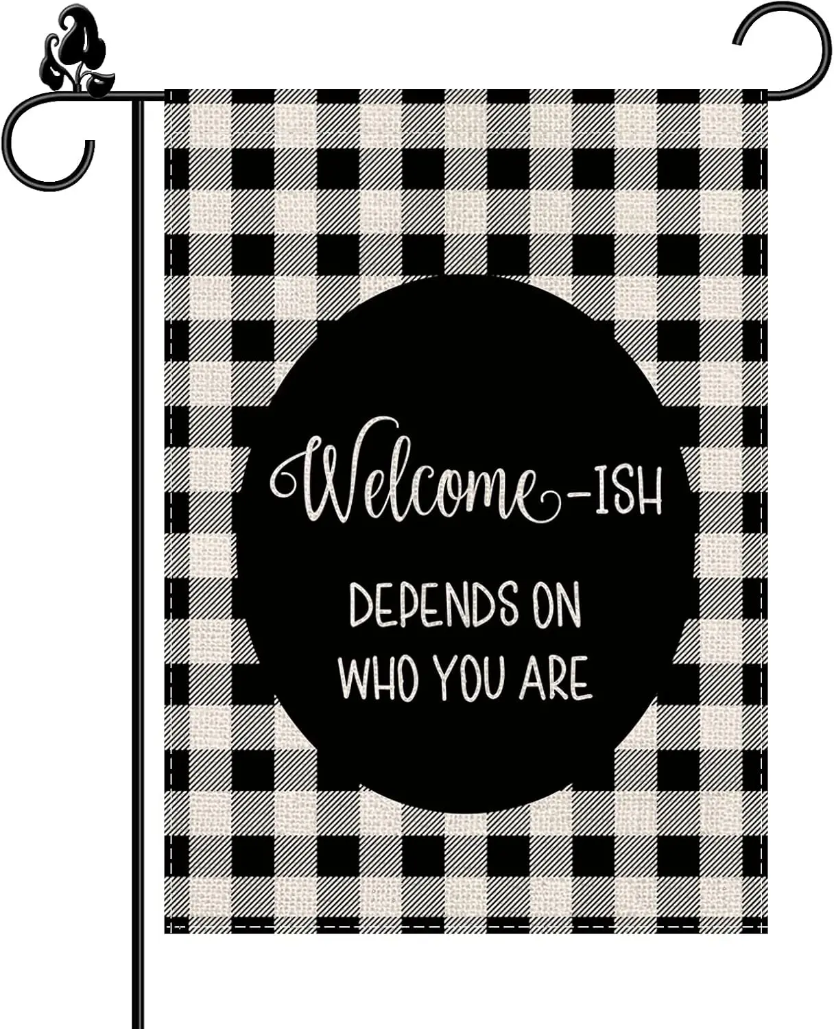 Funny Garden Flag Hanging Quote Burlap Vertical Welcome Ish Depends Who You are Flags Outdoor Decoration Double Sided Home F KKW