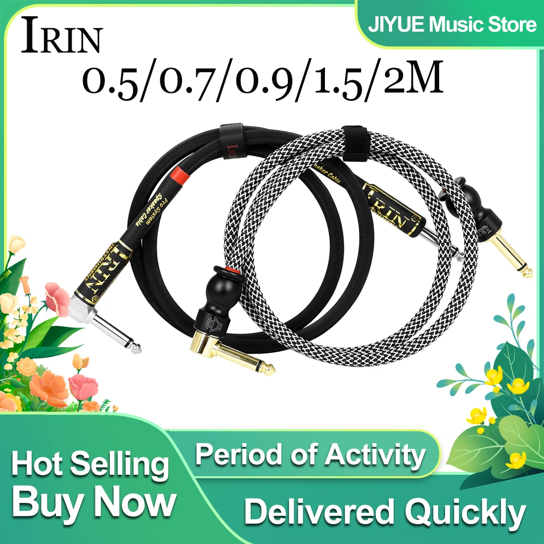0.5/0.7/0.9/1.5/2M Guitar Audio Cable Rubberized/Braided 6.35MM Male-to-Male Cable Electro-Acoustic Musical Instrument Cables