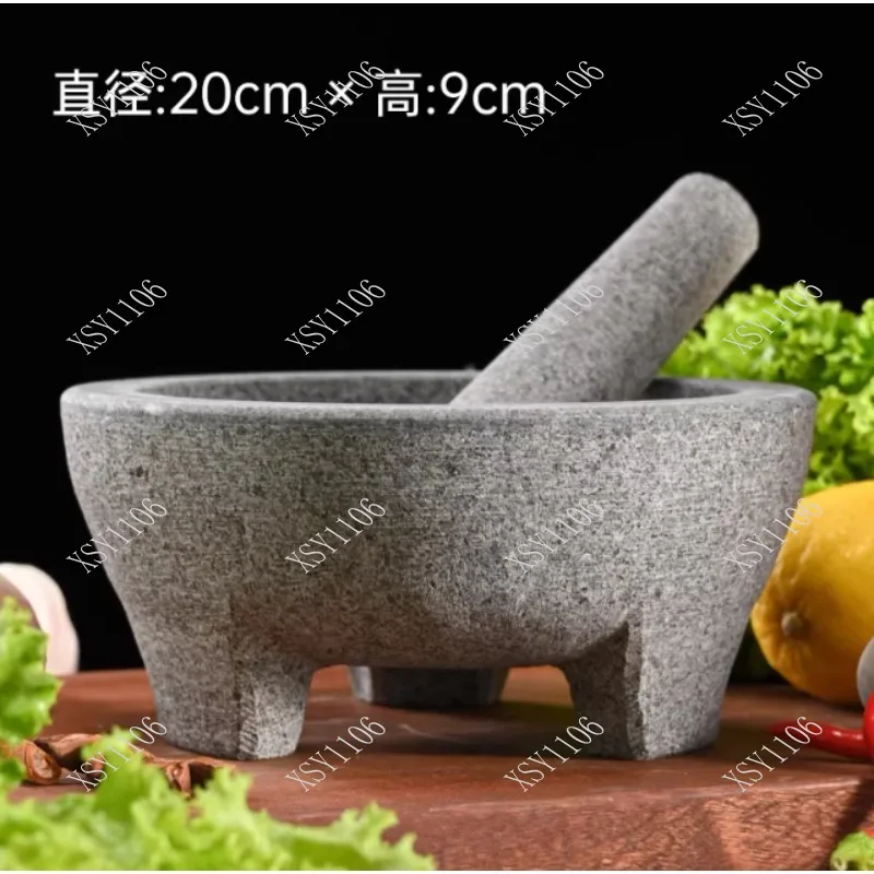 Natural Stone Granite Mortar Pestle for Spices Seasonings Pastes Guacamole