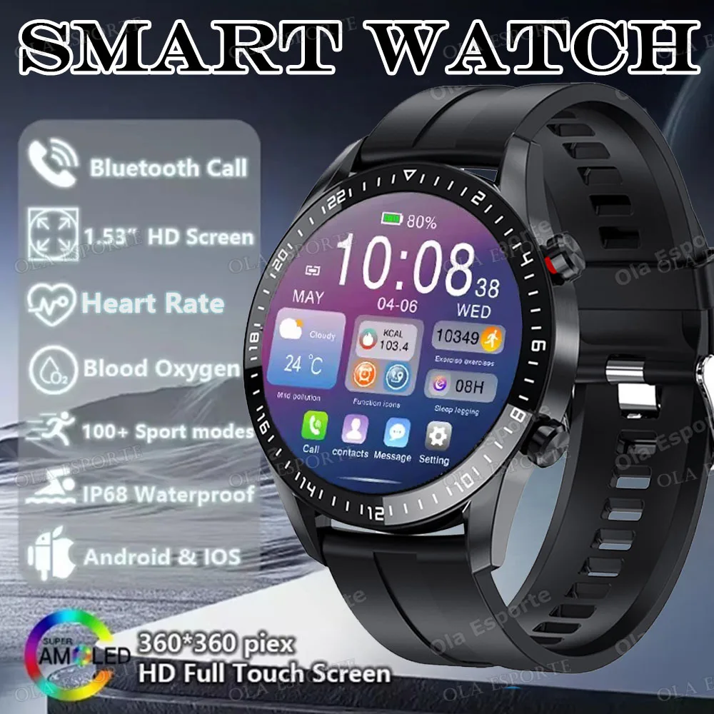 

Смарт-часы для мужчин и женщин, AMOLED-экран, мониторинг сердечного ритма, GPS-слежение, умные часы 100 + спортивные водонепроницаемые часы с голосовым помощником с искусственным интеллектом