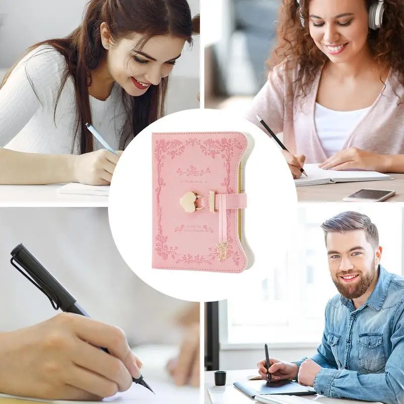 Lock Diary B6 PU Leather Secret Journal With Lock And Key 360 Pages Refillable Notebook Secret Diary For Women Girls Personal