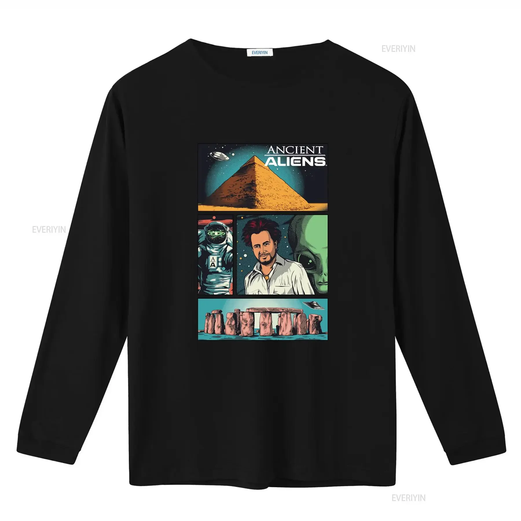 Ancient Aliens Astronaut Theorists Giorgio Tsoukalos Funny T Shirt vintage Washed fashion Slightly graphic streetwear homme