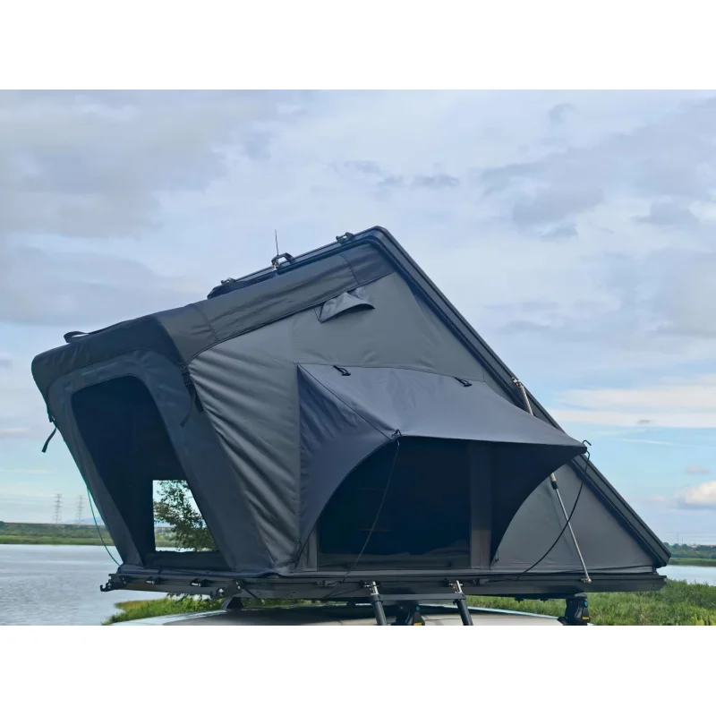High Quality 4 Person Ultra Thin Lightweight Aluminum Hard Shell Car Rooftop Tent Outdoor Camping Accessory