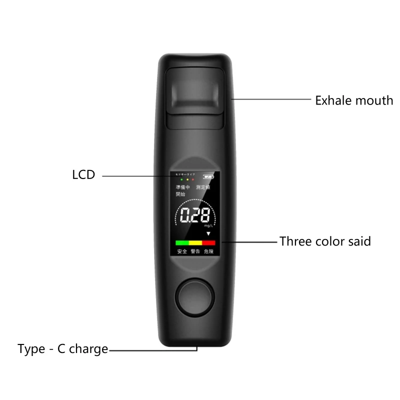Detector portátil álcool sem contato com bafômetro eletrônico precisão
