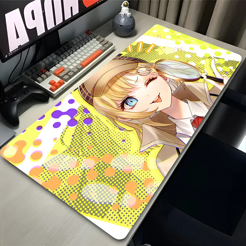 

Cute Mouse Pad PC Anime Gamer Cabinet Extended Keyboard Pad Laptop Kawaii Girl Watson Amelia Desktop Mouse Mat Hololive Mousepad