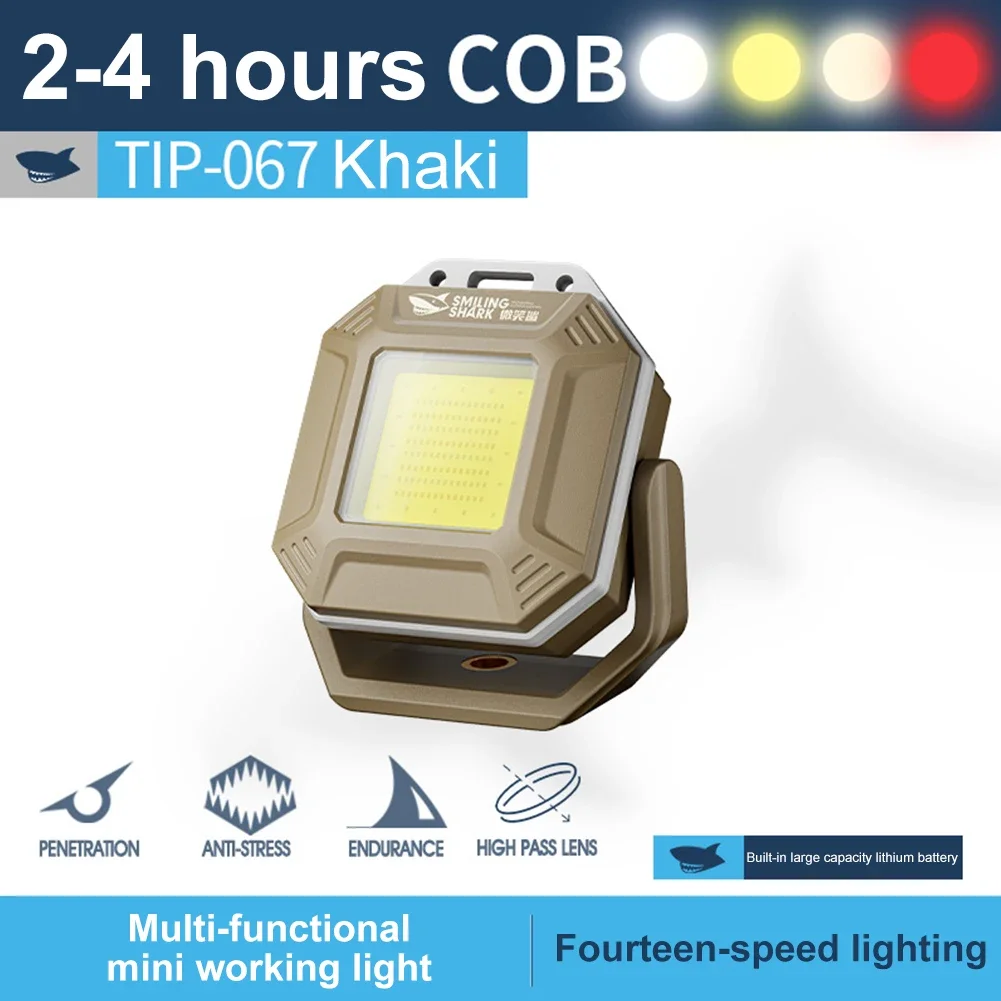 COB LED Work Light Rechargeable Flashlight with Magnetic Base Inspection Light Waterproof Torch Light for Car Repair