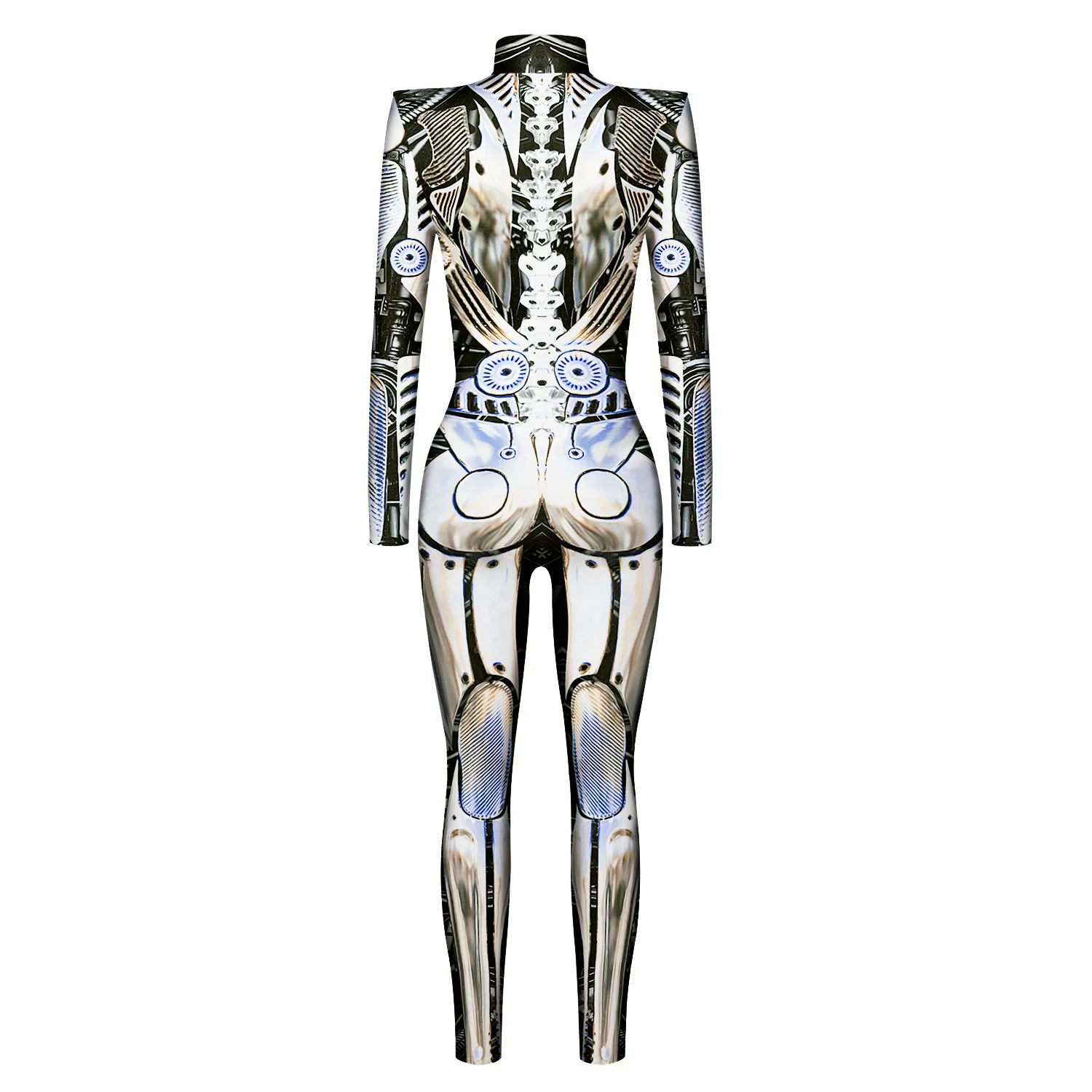 Mechanischer Roboter Punk Jumpsuit Catsuit Sexy Damen Cosplay Kostüme Zentai Performance Halloween Weihnachtsfeier Bodysuit – Detail 17