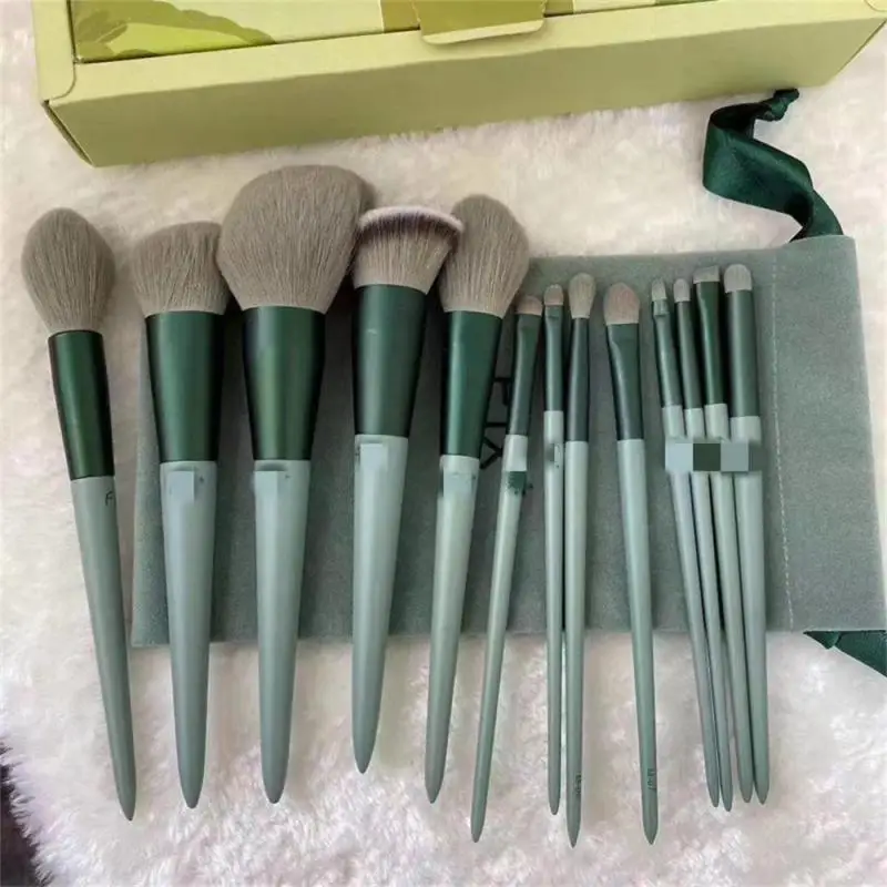 Soft Fluffy Maquiagem Brushes Set, cosméticos, Fundação, Blush, pó, sombra, Kabuki, mistura, ferramenta de beleza, 13pcs