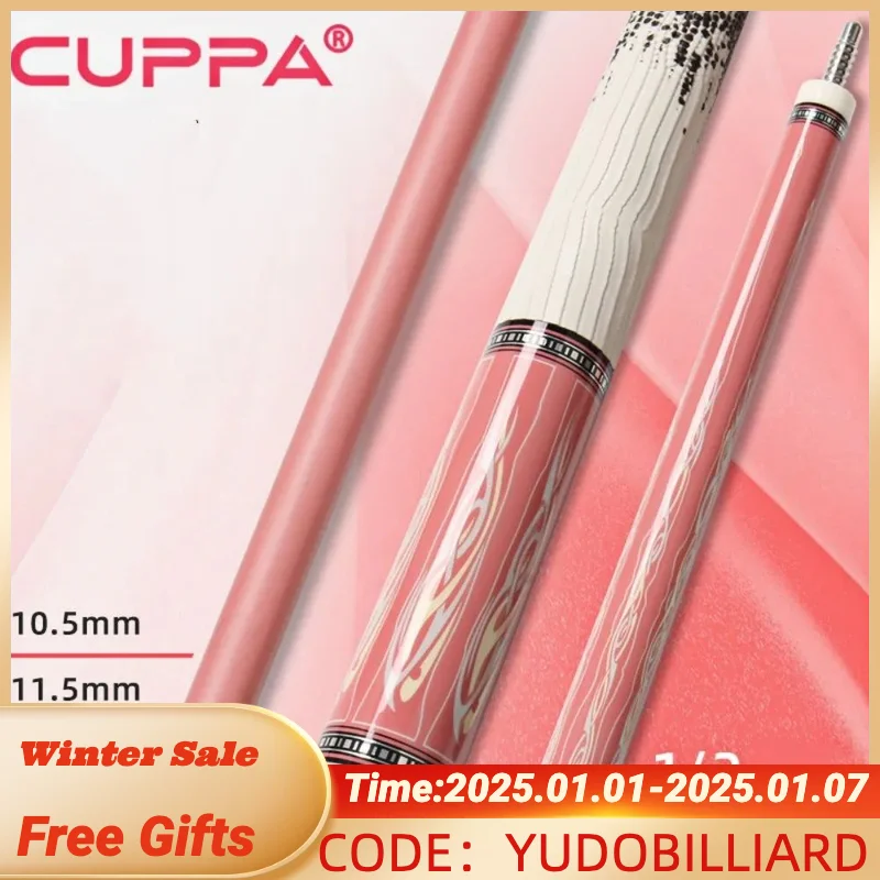 Cuppa Dancer Queen Pool Cue Stick with 10.5/11.5/12.5mm tip arbon Fiber shaft  3/8*8 joint pin for Girl Pink Billiard Cue Stick