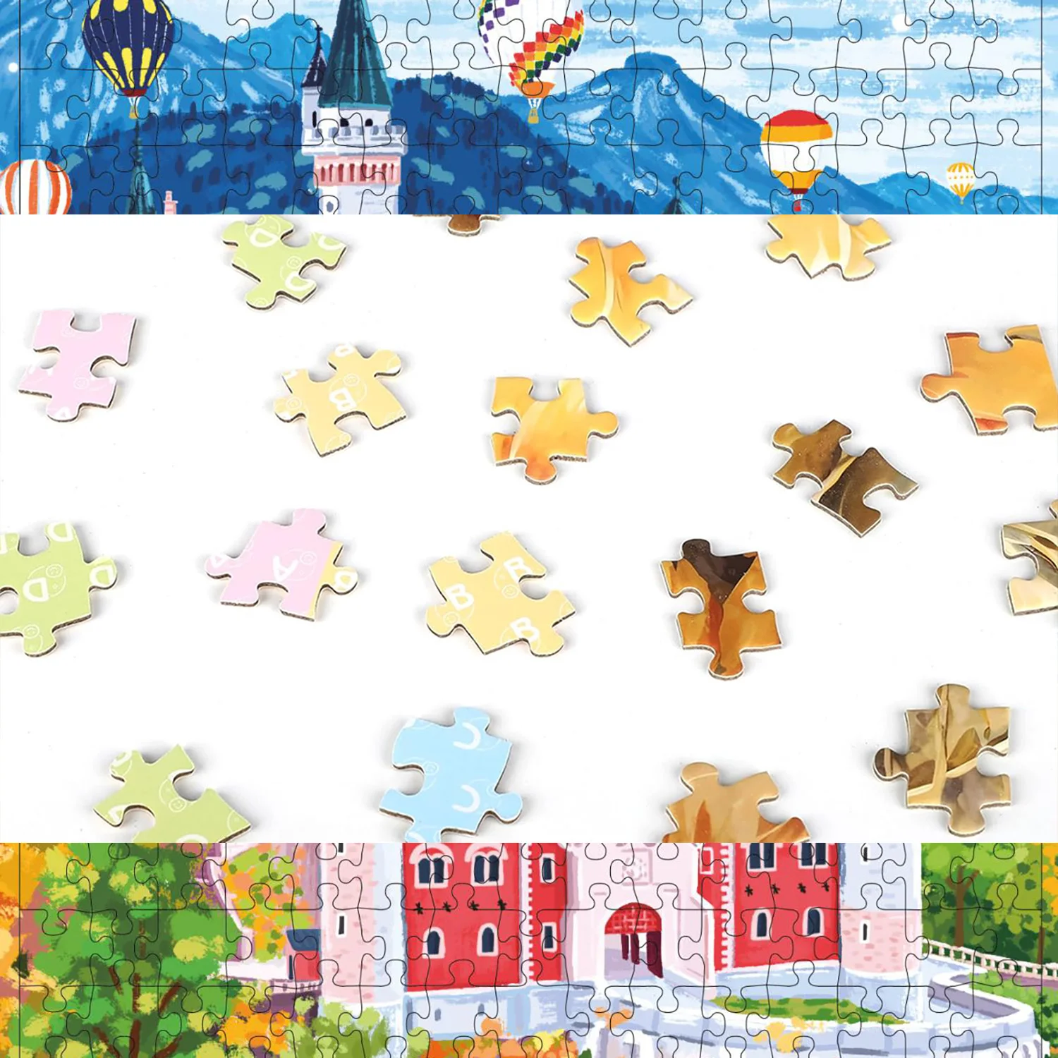 จิ๊กซอว์ภาพวิวปราสาท 300 ชิ้น วัสดุกำมะหยี่ สำหรับผู้ใหญ่ ตกแต่งบ้าน เกมสนุกสำหรับครอบครัว ของเล่นเสริมพัฒนาการสำหรับเด็ก