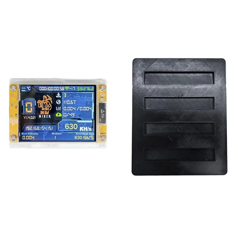 

A08E-630KH/S Nmminer Nerdminer+4 Slots Stand 2.8 Inch Smart Display Upgraded Harshrate Bitcoin Crypto Solo Lottery Miner