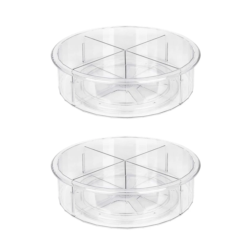 

2X Lazy Susan, Lazy Susan Cabinet Organizer, Organization For Pantry, Countertop, Shelf, Table, Bathroom, Clear