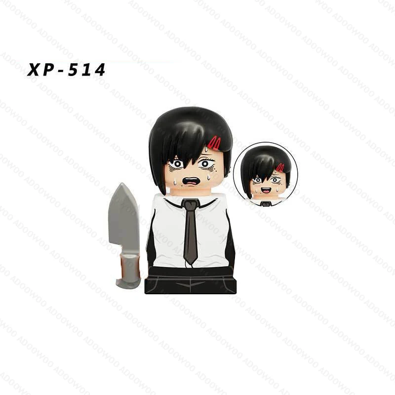 XP506-515 Anime Chainsaw Man Figures Blocks Mini Action Denji Pochita Building Blocks Dolls Chainsaw Demon Model Toy Gift