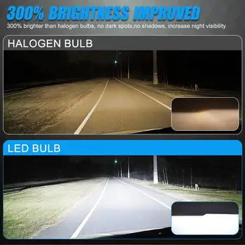 H4 H7 LED 頭燈燈泡 H11 9005 HB3 9006 HB4 汽車頭燈 120W 25000LM 超亮 CSP 駕駛大燈燈泡 渦輪霧燈 10 最佳銷售 福特福克斯3 LED大燈 - №3