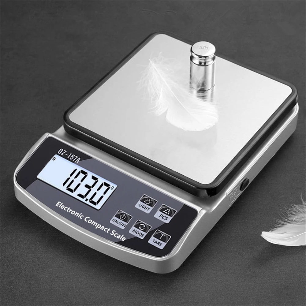 Waterproof Smart Kitchen Scale Digital Balance with Calibration Precision Electronic Scale 3KG/10KG/15KG Coffee Measuring Tools