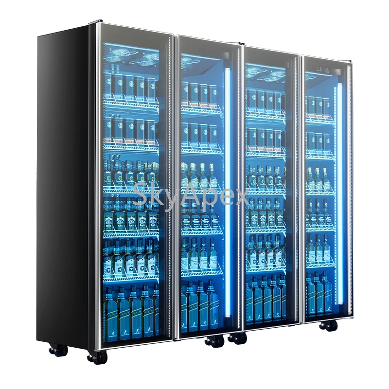 Sugornie 3 Doors Auto Defrost LED Light Beverage Cake Dessert Display Refrigerator For Convenience Store Energy Saving Low Noise