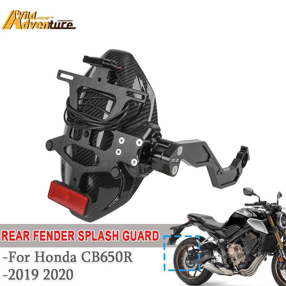 

CB650R Mudguard Splash Protection Fender With License Plate Bracket For Honda CB650R CB650 R 2019 2020 Rear Extender Accessories