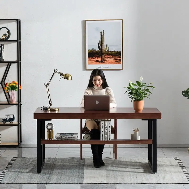 مكتب من الخشب الصلب، مكتب بسيط وحديث، طاولة كمبيوتر مكتبية، طالب منزلي #4