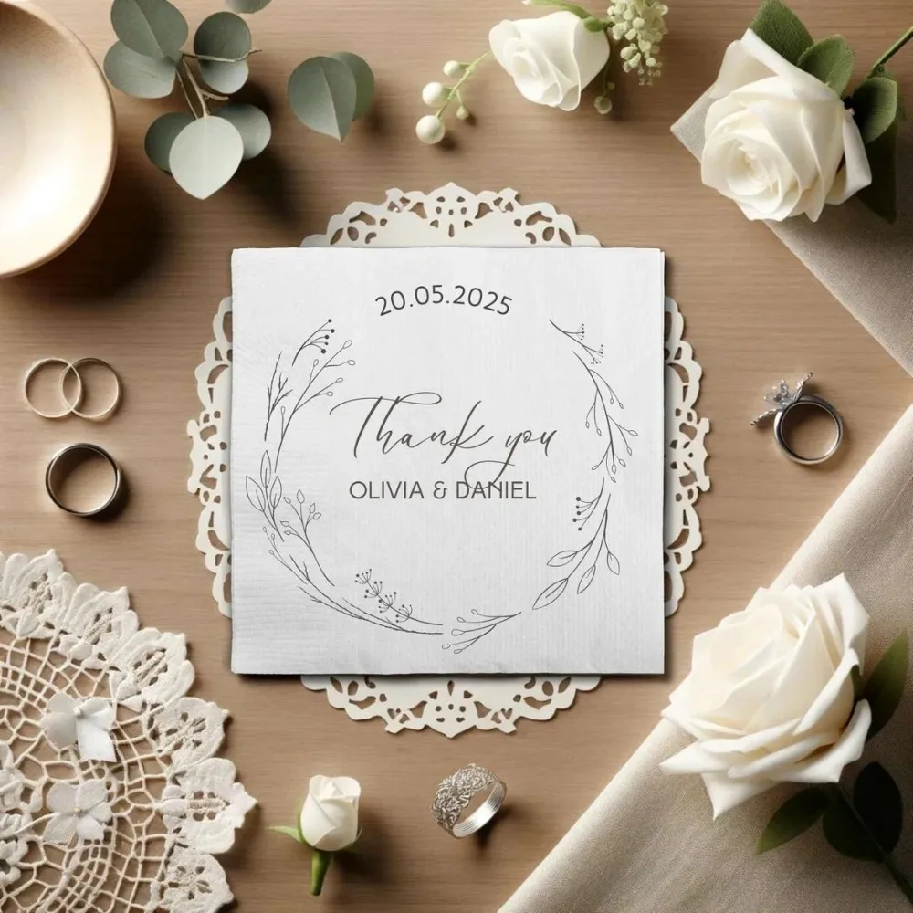 50 pcs Personalized Wedding Napkin,Custom Napkins,Wedding Cocktail Napkins,Engagement Party,Custom Monogram Napkin