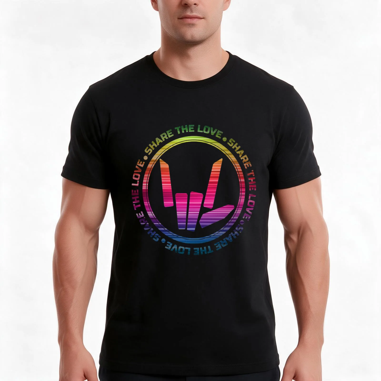 Share The Love T-Shirt, Summer Casual Cotton Tee, Oversized Streetwear Tops, Vintage Graphic Print, Loose Fit Short Sleeve