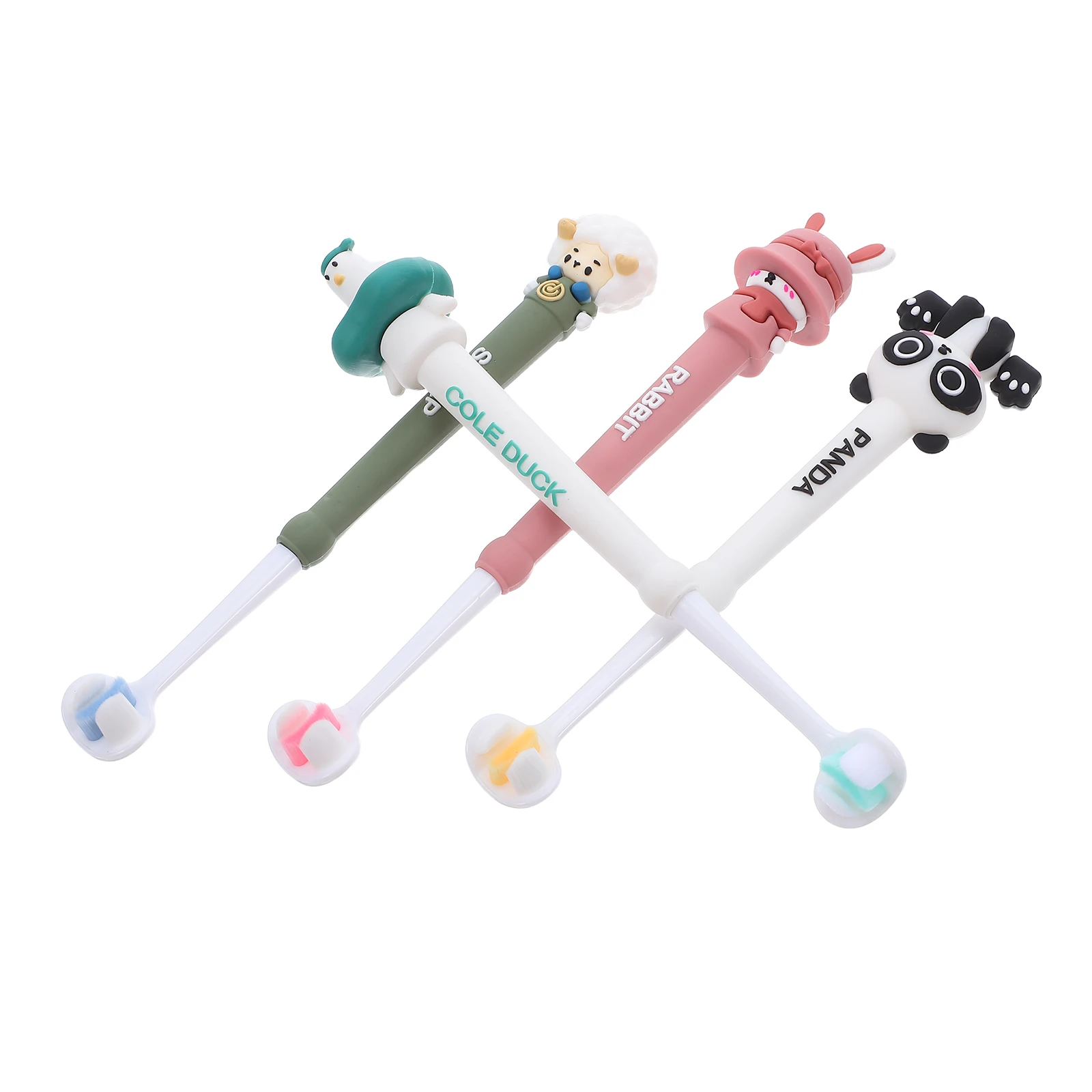 

4Pcs Toothbrush Three-Sided Soft Bristles Easy to Hold Handle Oral Care Fun and Playful Design Toothbrush