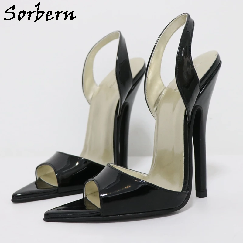 

Sorbern 18Cm High Heel Sandals Women Genuine Leather Slingback Platform Summer Shoe Ankle Straps Open Toe Custom Colors