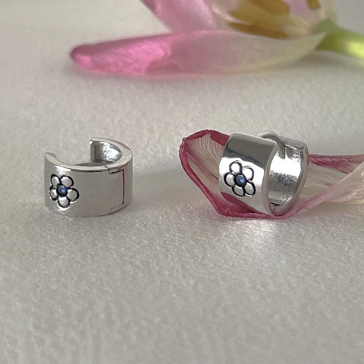 Серьги PONYKISS женские круглые из серебра 925 пробы с цирконом