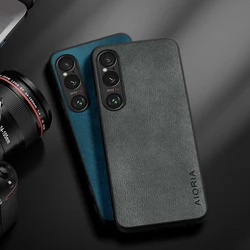 Sony Xperia 1 III IV V VI 10 III IV V 디자인용 케이스 Sony Xperia 10 VI용 단순하고 가볍고 내구성이 뛰어난 가죽 나뭇결 커버