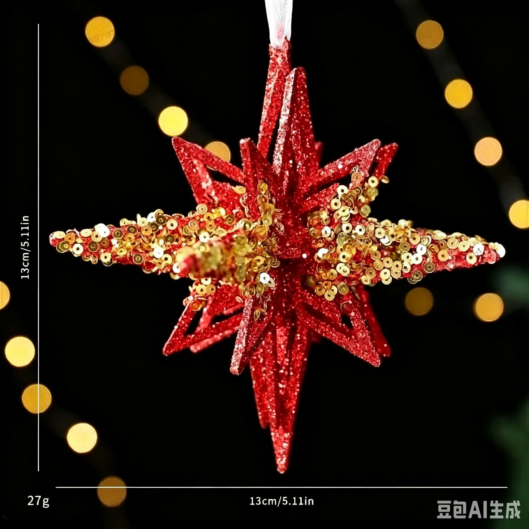 New PC Pendant Sequined Powder Pendant Christmas Ornament Snowflake Pendant Christmas Tree Scene Arrangement Xmas 2025