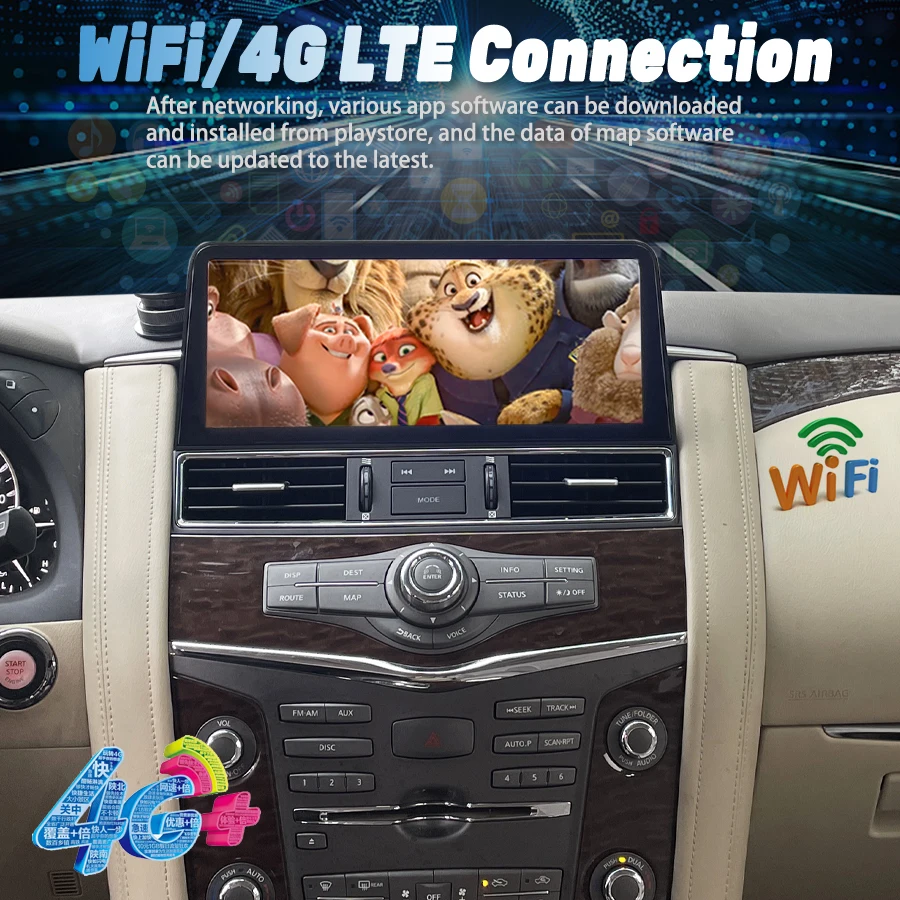 Android 15 For Nissan Patrol Y62 Infiniti QX80 QX56  2010-2020 Car Radio Navigation Multimedia Video Player Carplay Head Unit 4G