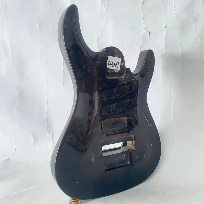 FB287   Brown Color Solid Wood Electric Guitar Body DIY Replace Parts 7 OR 8 Strings Version Floyd Rose Tremolo Bridge