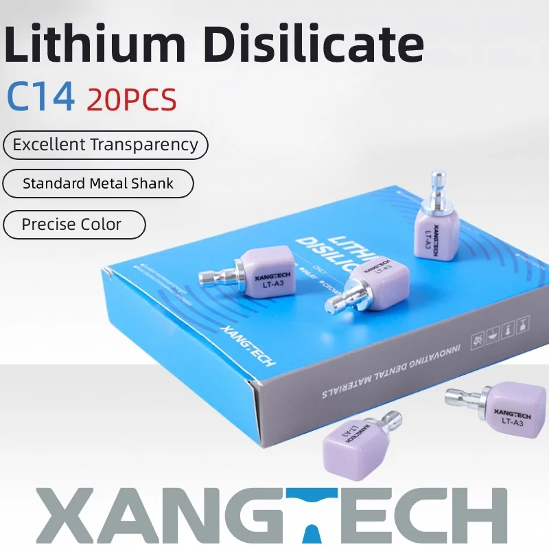 XANGTECH 20pcs C14 Lithium Disilicate Blocks Dental Glass Ceramic LT//HT/MT For Sirona Cerec CAD CAM System Dental Materials
