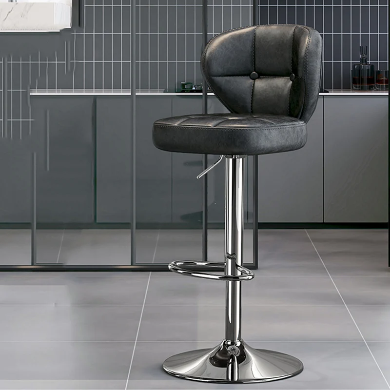 

Soft Relaxing Chair High Hairdressing Ergonomic Black Minimalist Barber Metal Bar Stools Office Taburete Alto Unique Furniture