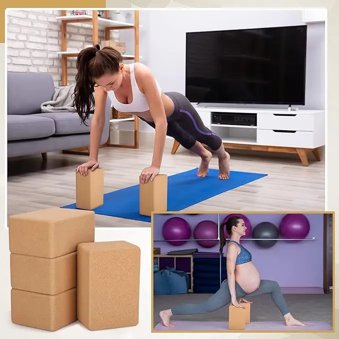 

High-Density Cork Yoga Block - Eco-Friendly Fitness Exercise Brick