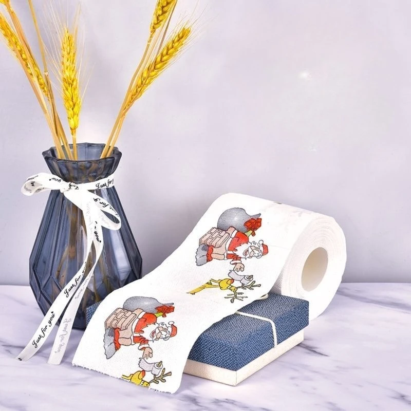 Christmas Toilet Roll Paper Home Santa Claus Bath Toilet Roll Paper Christmas Supplies Xmas Tissue Roll Home New Year Decoration view 3