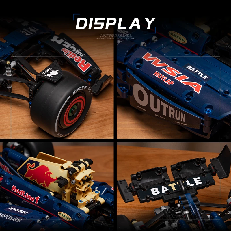 التقنية RB20 F1 سباق السيارات 1390 قطعة بناء عدة 1:8 مقياس تحصيل مجموعة أصيلة مفصلة بناء نموذج عرض ديكور اللعب