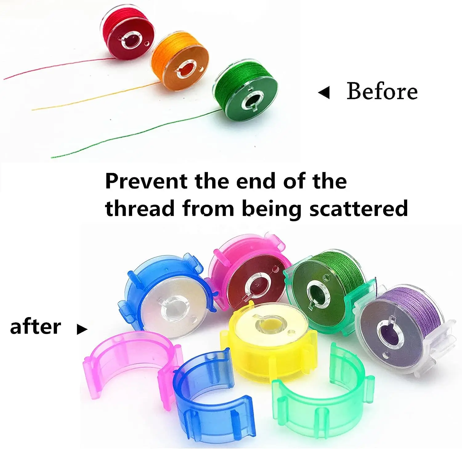 10-50pcs Sewing Bobbin Clips Plastic Bobbin Holder Clamps Sewing Tool Accessory Prevent Thread Tails from Unwinding Spool Savers