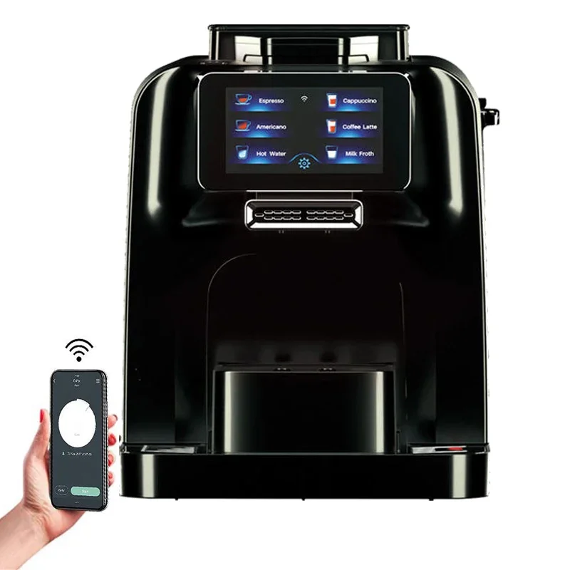 Hot Sales Touch Screen With Milk Jug Built-in Refrigerator Smart Fully Automatic Coffee Machine With Mobile For Home Office Use