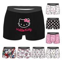 Men's Hello Kitty Cute Face Boxers Briefs Ultra Soft Underwear Printed Novelty Underpants